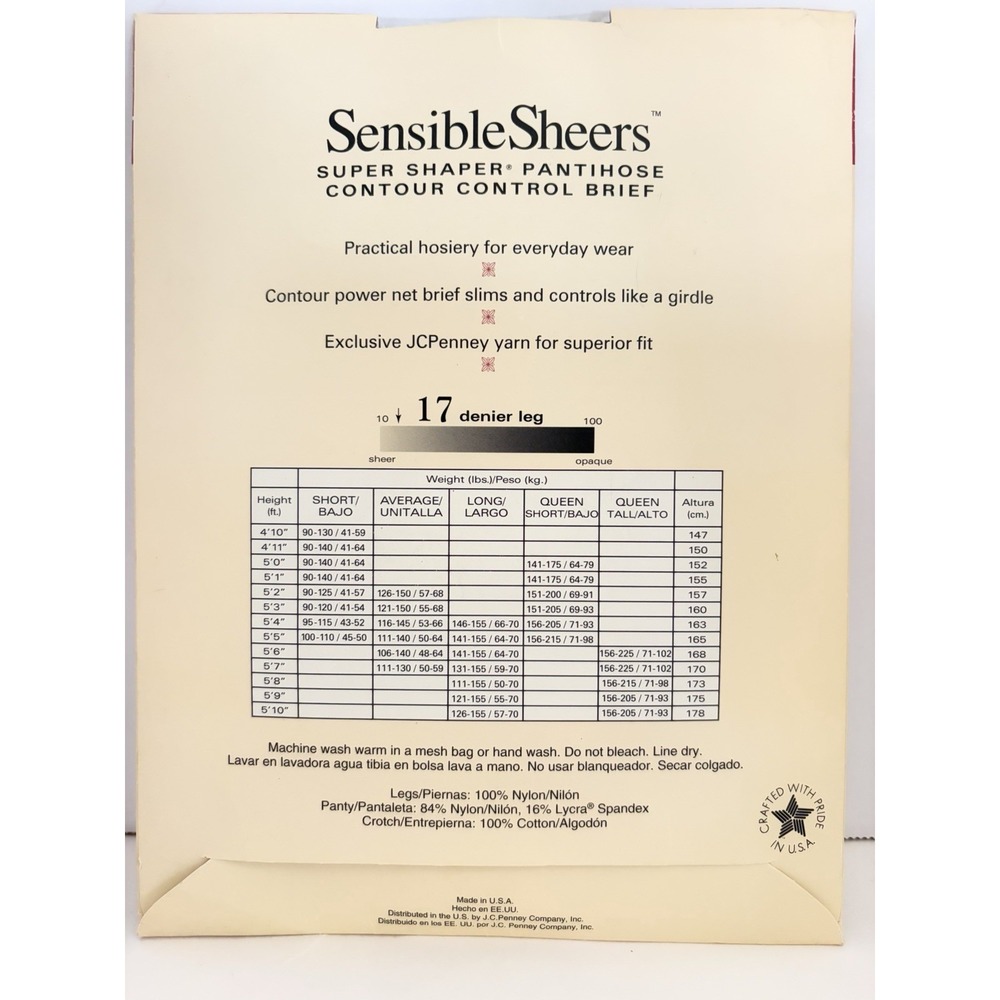 Worthington Sensible Sheers Control Top Super Shaper Pantyhose Long  Black  NEW - Picture 2 of 2